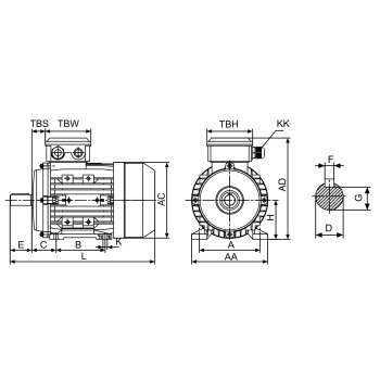 Silnik elektryczny 0,09kW 1400 obr/min. 56 B3